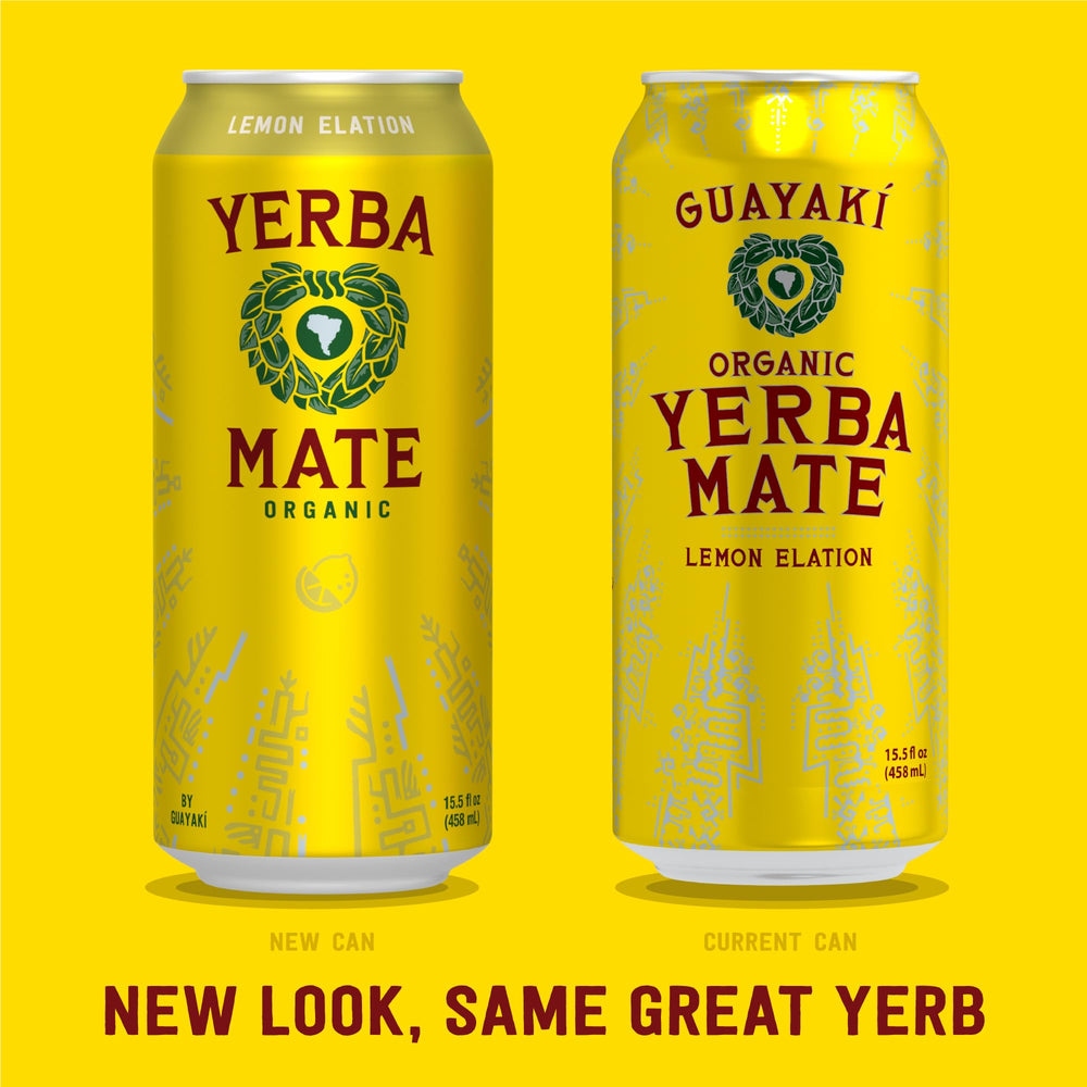Guayaki Yerba Madre Lemon Elation pour over ice for a bright refreshment