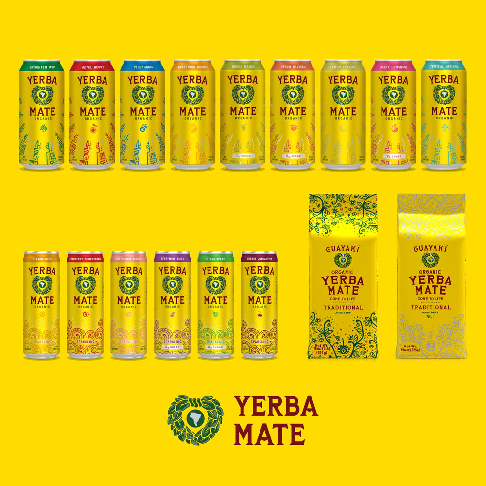 Guayaki Yerba Madre Mango 12-pack front presents value and convenience.