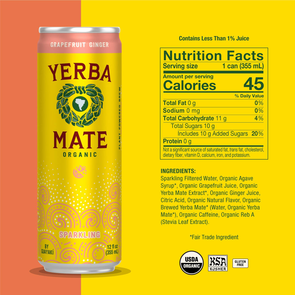 Guayaki Yerba Madre 12-pack box on a kitchen counter