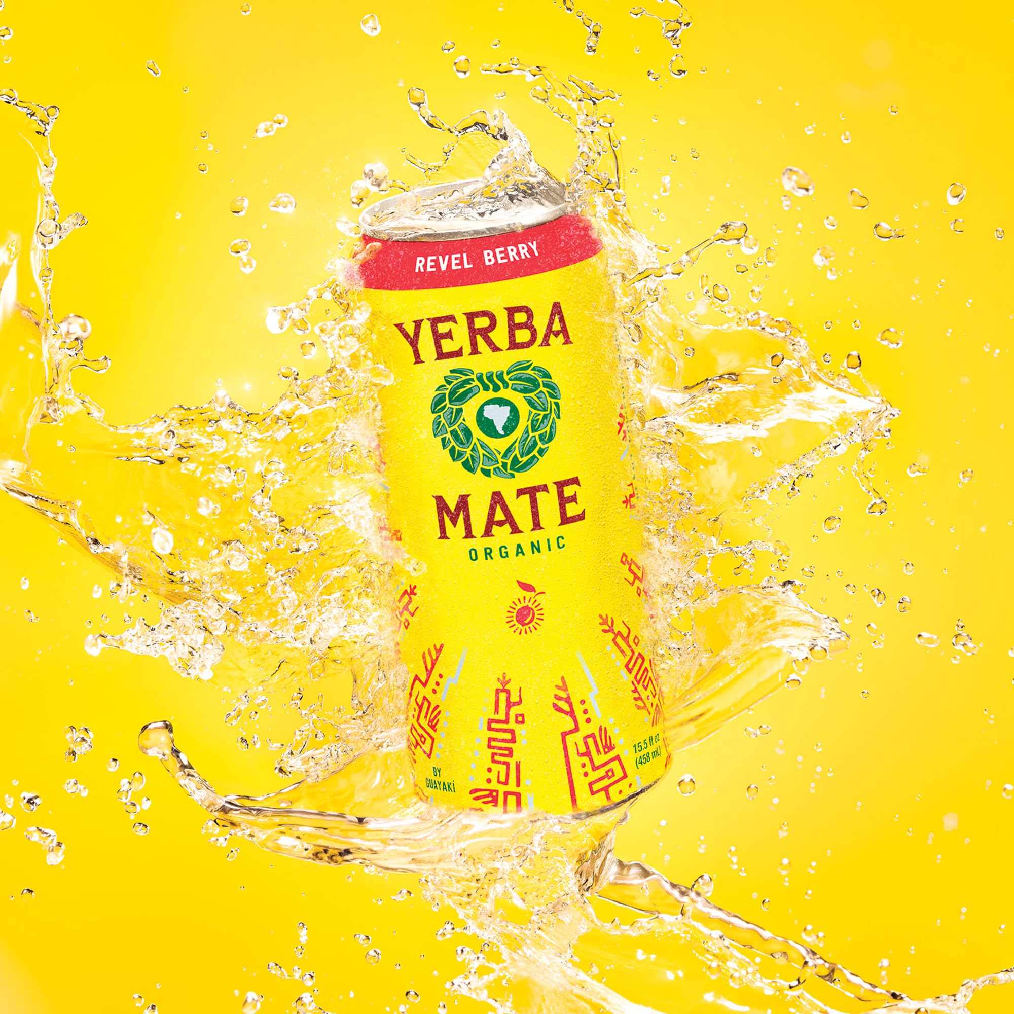 Guayaki Yerba Madre Revel Berry served over ice for crisp taste.