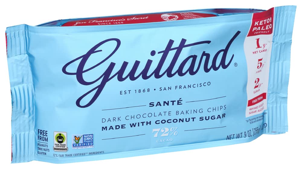 Guittard 72% Sante chips in cookie dough for balanced flavor.