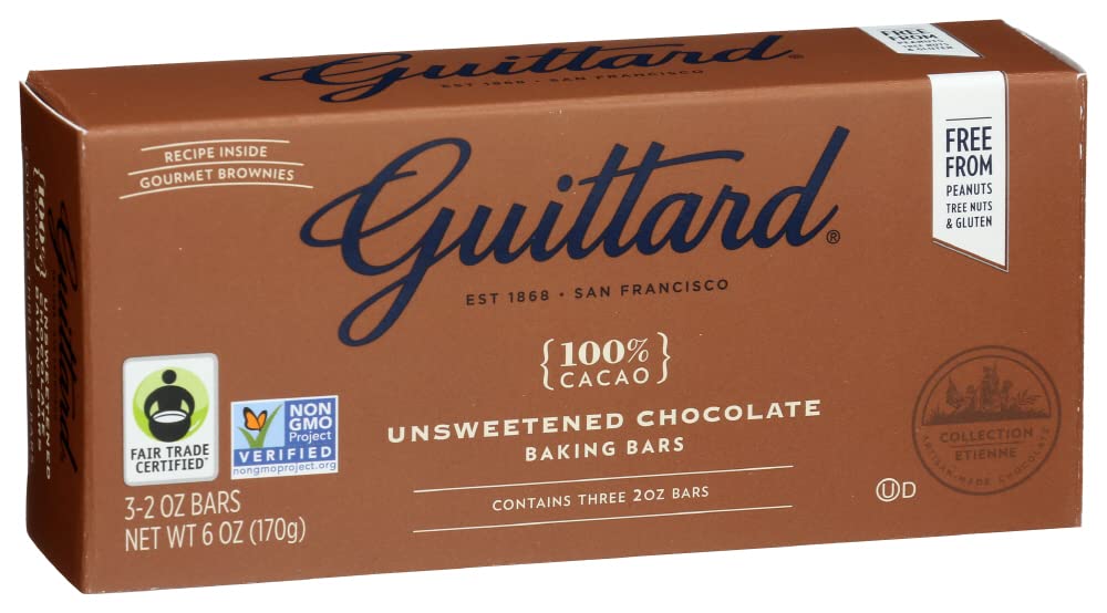Fair trade certified Guittard chocolate in gluten-free form for baking.