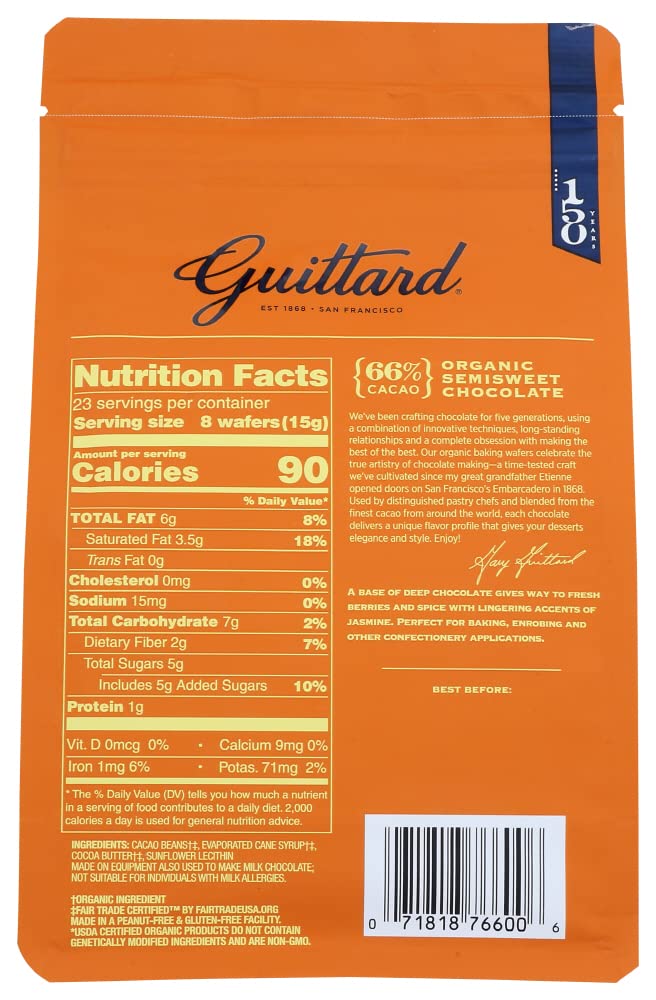 Guittard Organic 66% wafers melt to a glossy chocolate pool