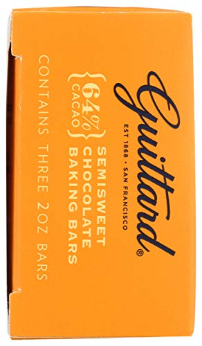 Guittard Semisweet baking bar nutrition label close-up informs ingredients