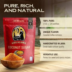 GULAJAWA coconut sugar pour-bottle ideal for smooth drizzle on coffee and desserts.