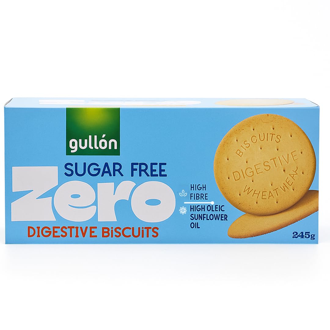 Gullon Sugar Free Digestive Biscuits pack, ideal for on-the-go sugar-free snacking.