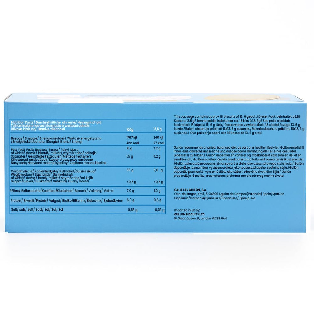 Gullon Sugar Free Digestive Biscuits pouch close-up showing resealable freshness.