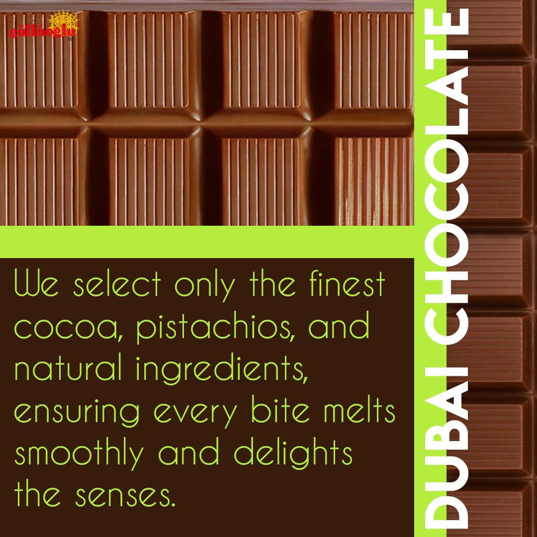 Güllüoğlu Dubai chocolate coating enhances every bite.