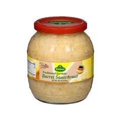 Gundelsheim Kuehne Barrel Sauerkraut 1.8 lb label highlighting traditional German recipe flavor