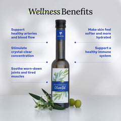 Gundry MD polyphenol olive oil dispensing cap enables easy daily drizzling.