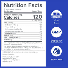 Gundry MD polyphenol olive oil label close-up shows premium Moroccan cold press quality.