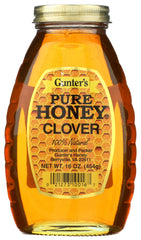 Gunter's Clover Honey 16oz bottle pouring into tea for natural sweetness