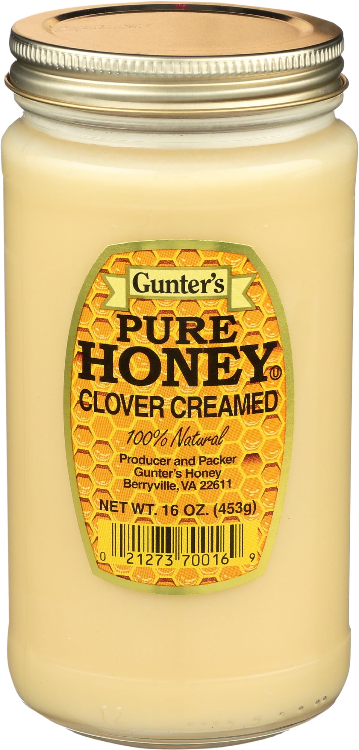 Gunter's Honey Cream Clover in a 16 oz jar, ideal for smooth spreading.