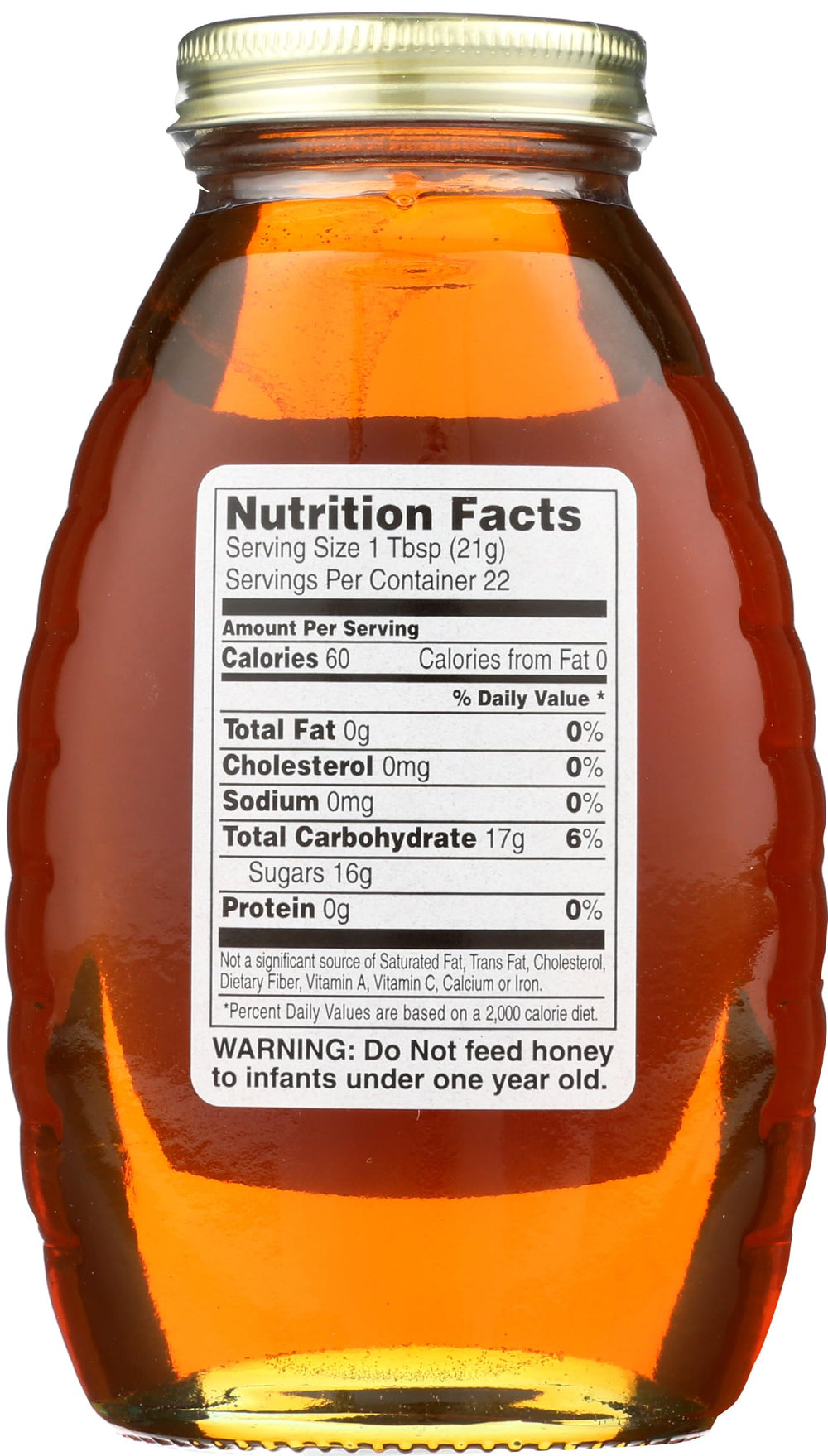 Gunter's Orange Blossom honey label close-up highlighting 100% honey for tea sweetness