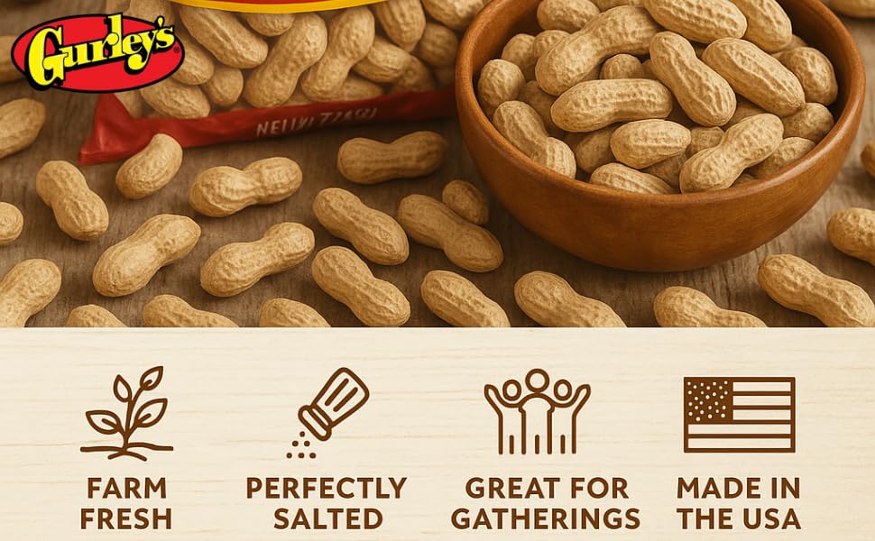 Gurley's 10 lb bulk box of roasted salted peanuts for parties