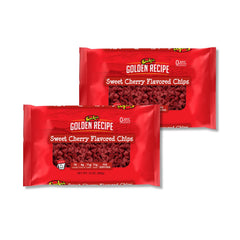 Gurley’s cherry baking chips bag front view, vibrant color for baked goods.
