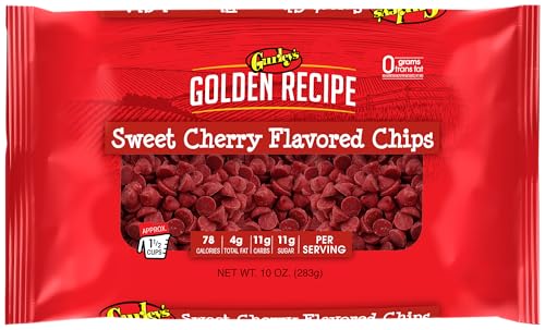 Gurley’s cherry baking chips melting for glossy dessert toppings.
