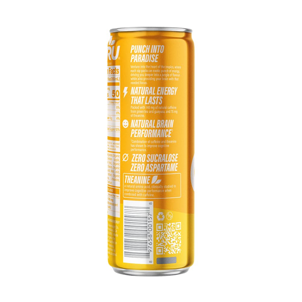 GURU Guru Drink Energy Guayusa Organic bottle pour demonstrates convenient serving.