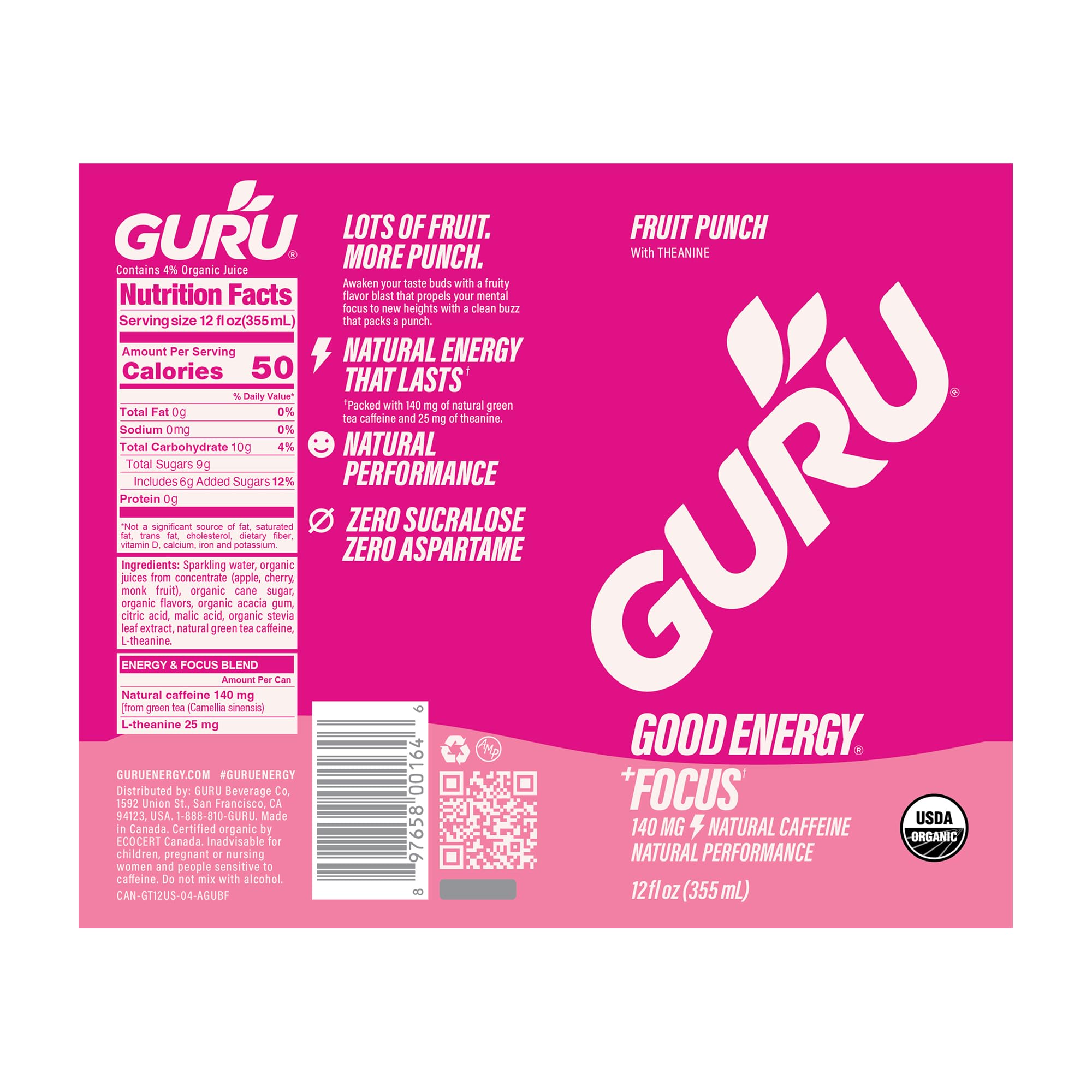 GURU Fruit Punch lifestyle scene suggests focused study and active moments