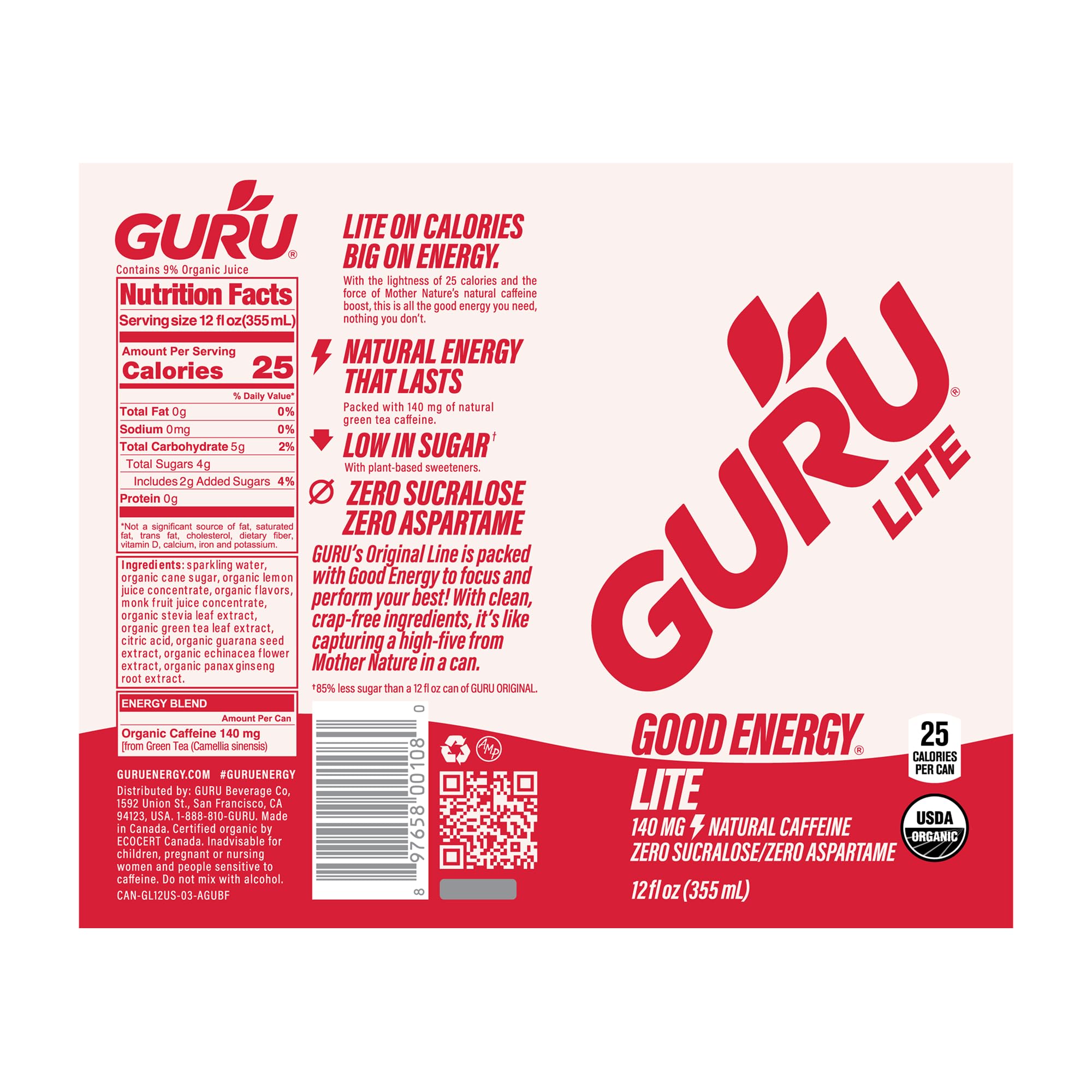 GURU Lite pre-workout ready energy supports focus during training