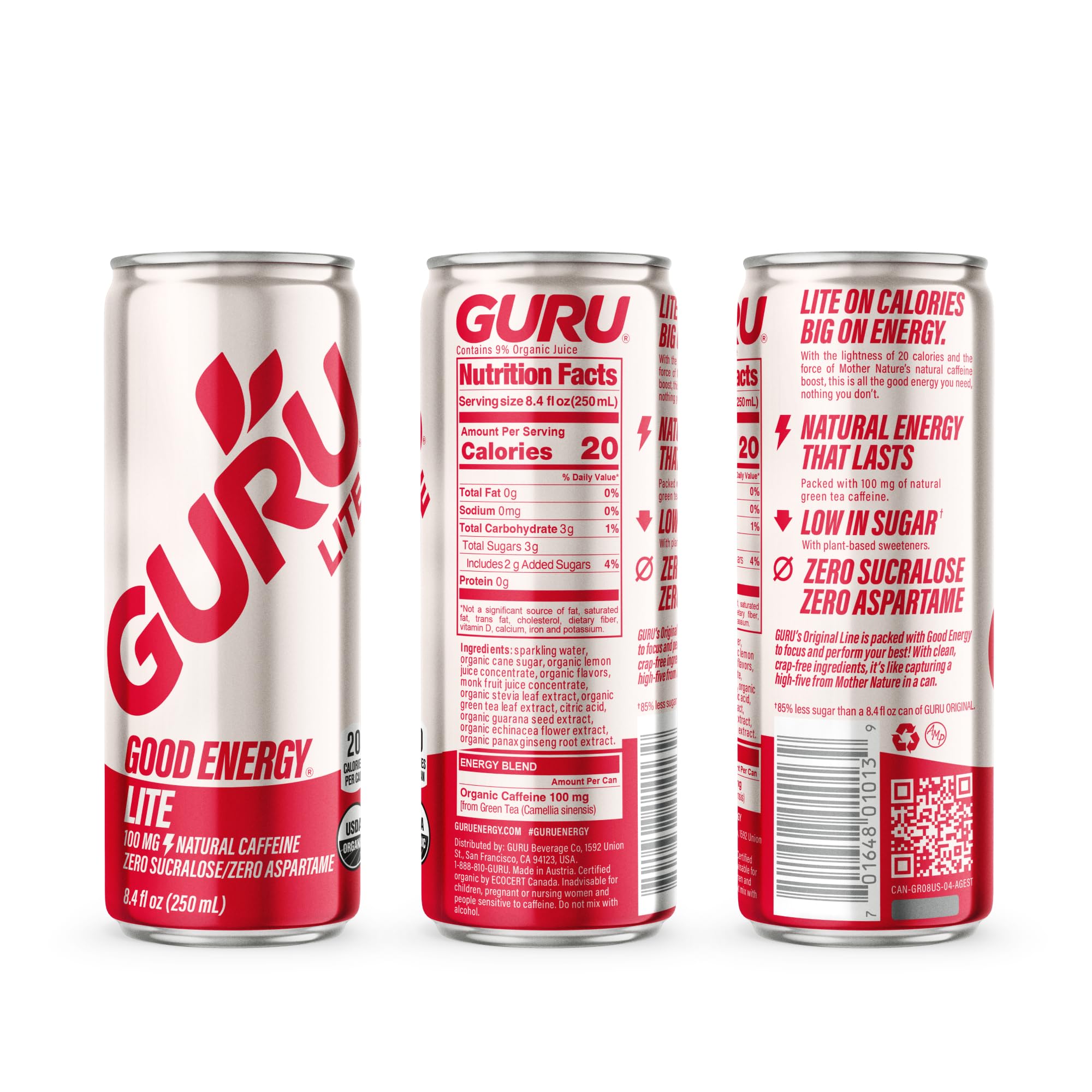 GURU pre-workout ready can suggests sustained focus