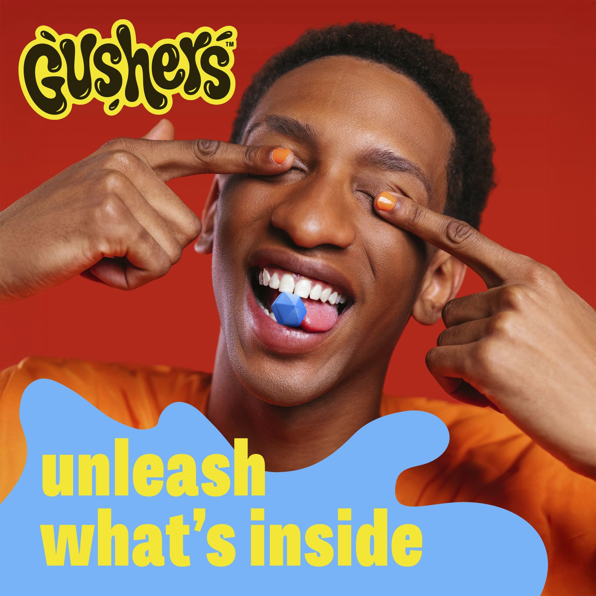 Bright, colorful packaging makes Gushers appealing to kids and families.