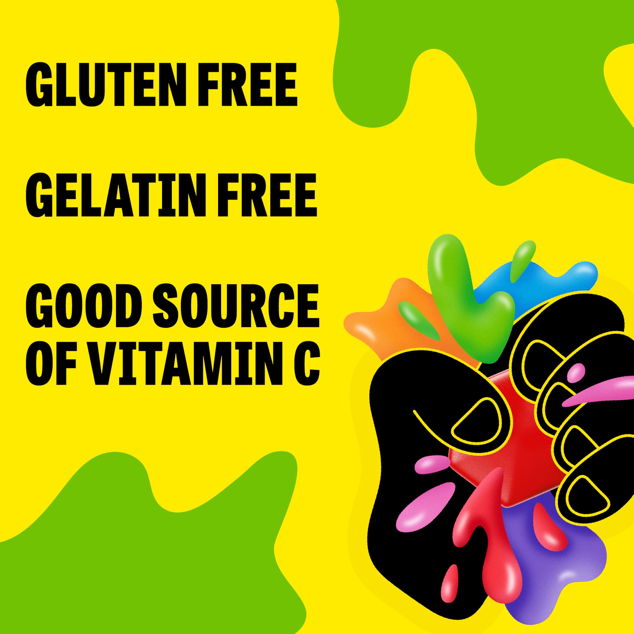 Gushers gelatin-free and gluten-free snacks with vitamin C content.