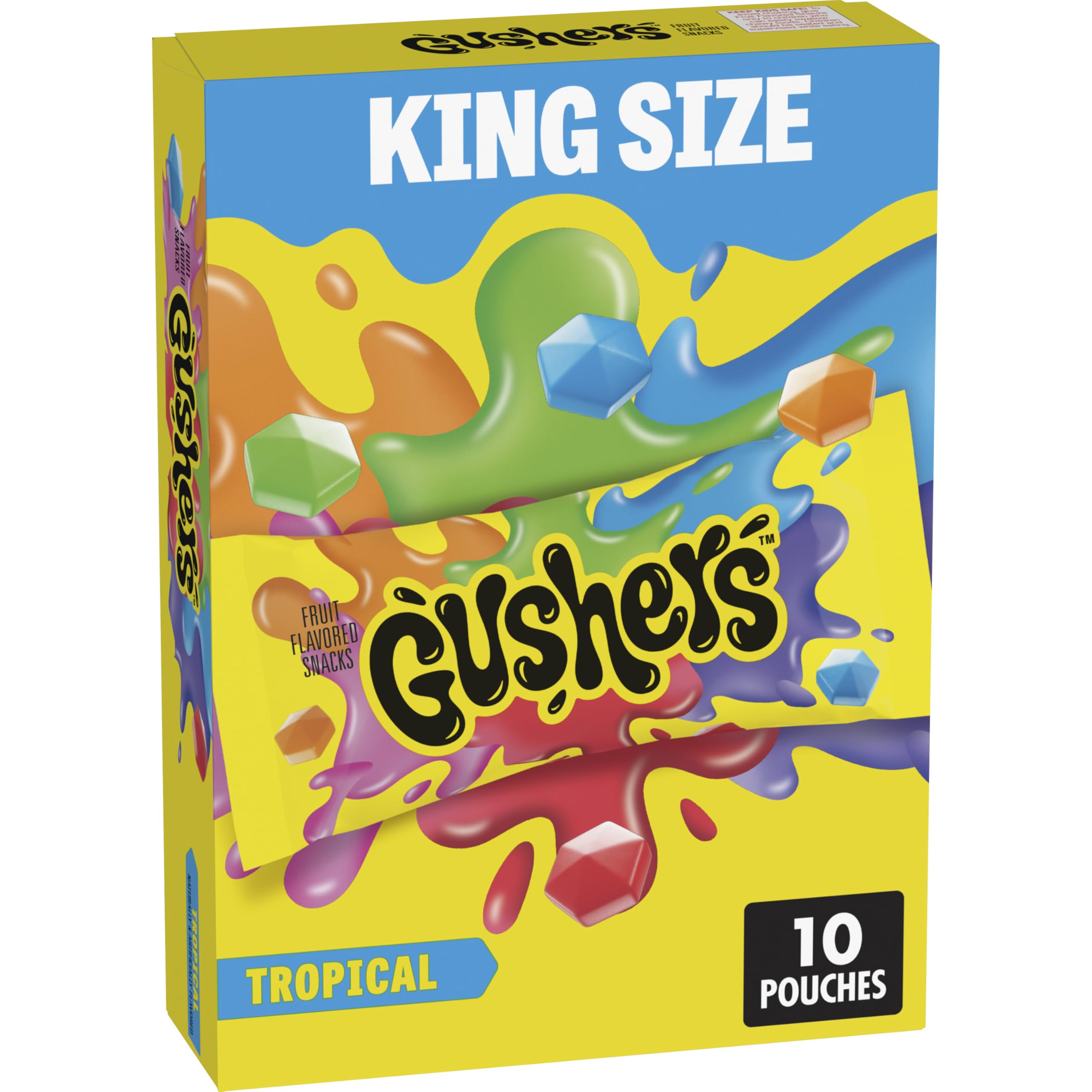 Gushers King Size Tropical pouch front, ideal for sharing at parties.