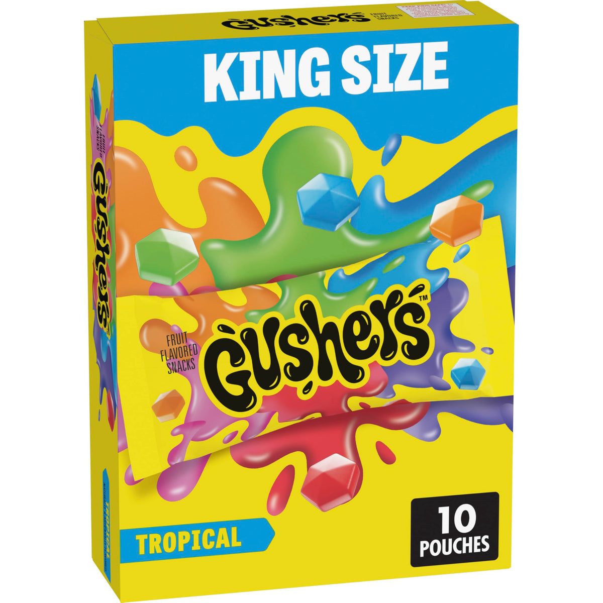 Gushers King Size Tropical pouch front, ideal for sharing at parties.