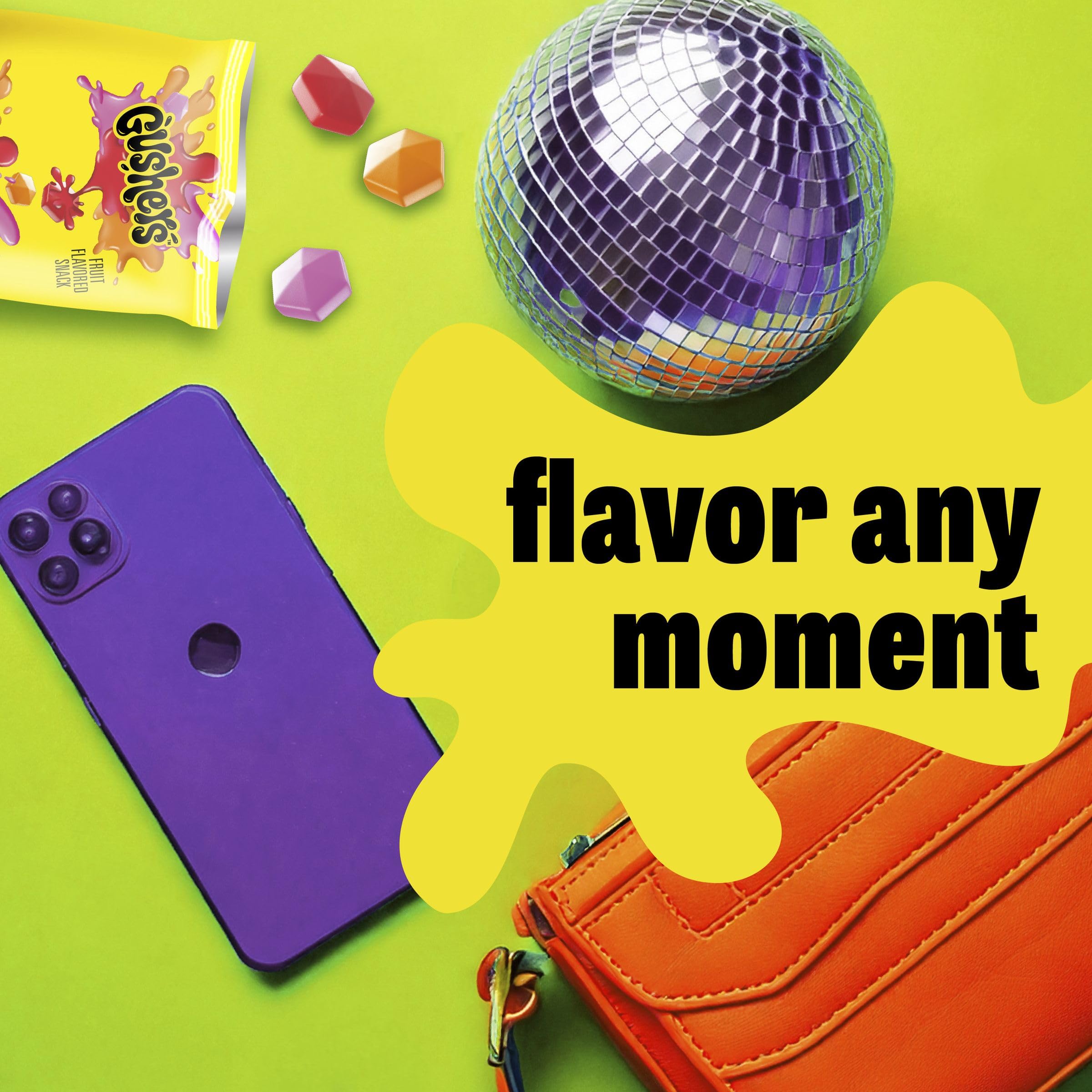 Gushers pouch tucked into a lunch bag for quick school snacks.