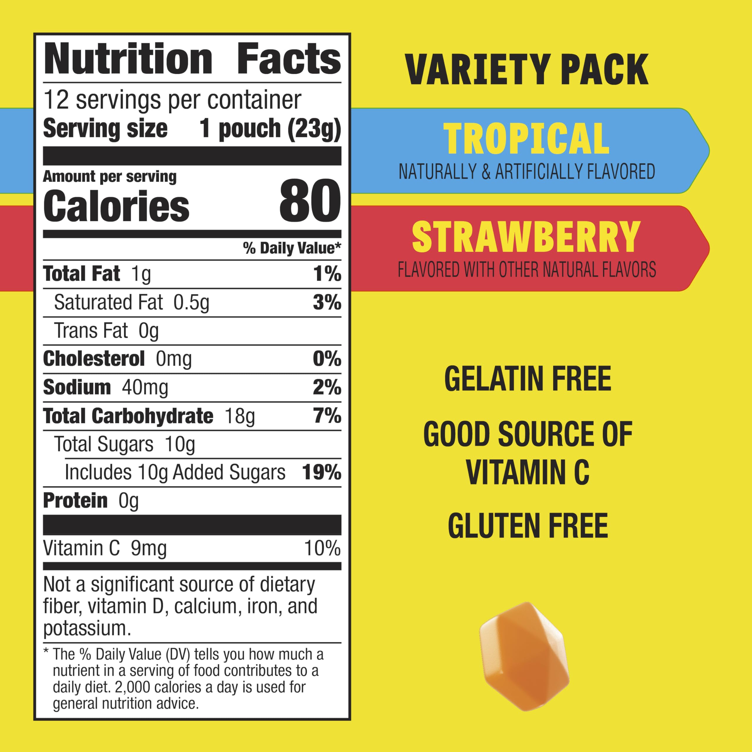 Gushers tropical flavored snacks front shot offers a fruity refreshing option