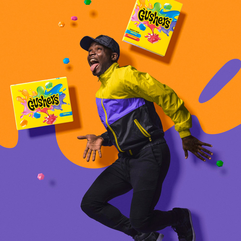 Gushers Tropical fruit snacks colors appeal to picky eaters.