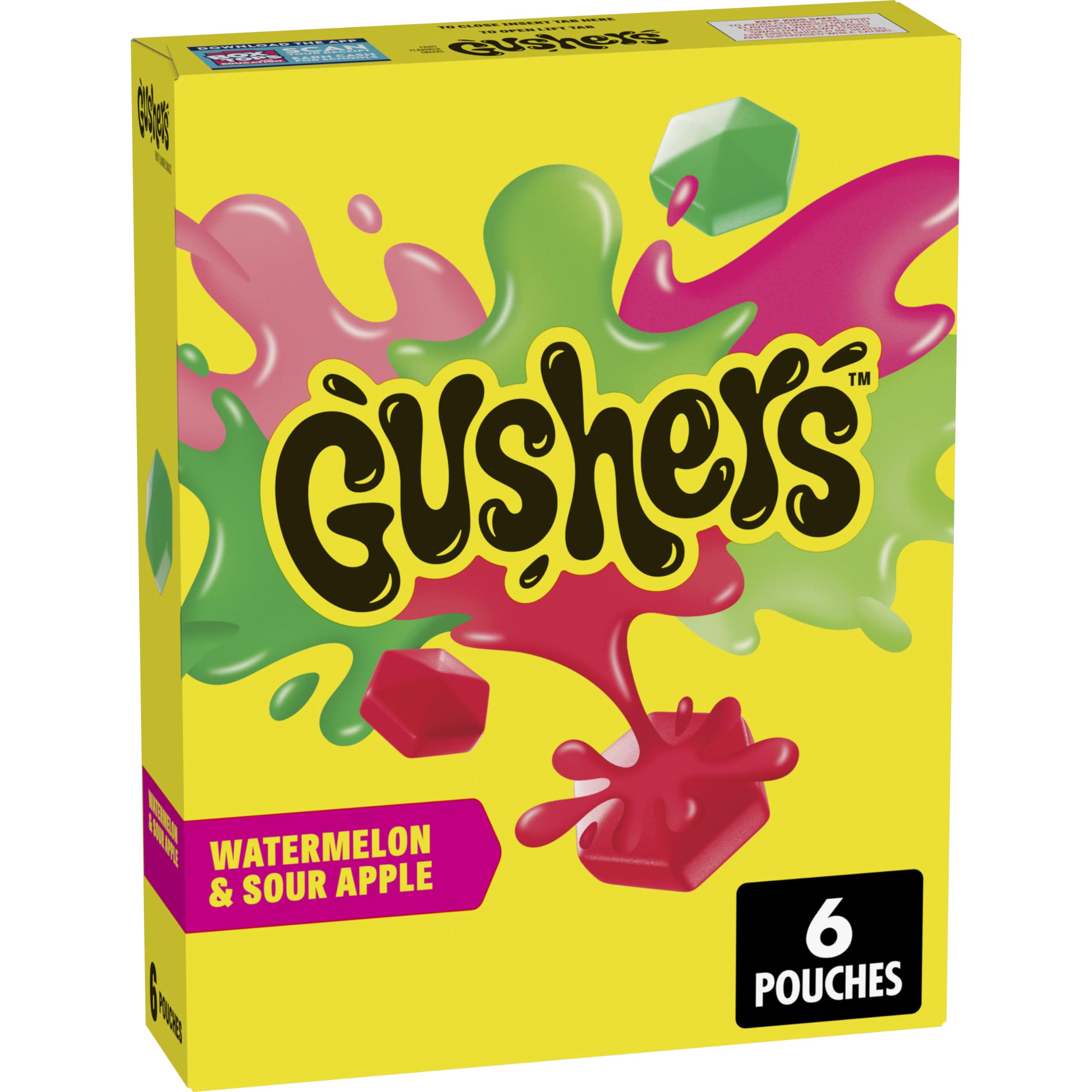 Gushers-watermelon-sour-apple-pouches provide a fun lunchbox snack for kids.