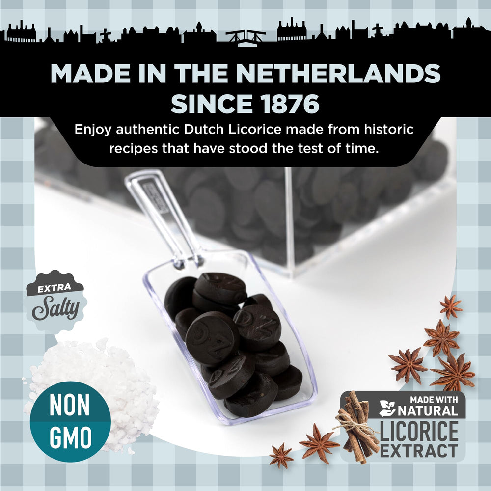 Gustaf's licorice coins in hand demonstrate portable snack for on-the-go.
