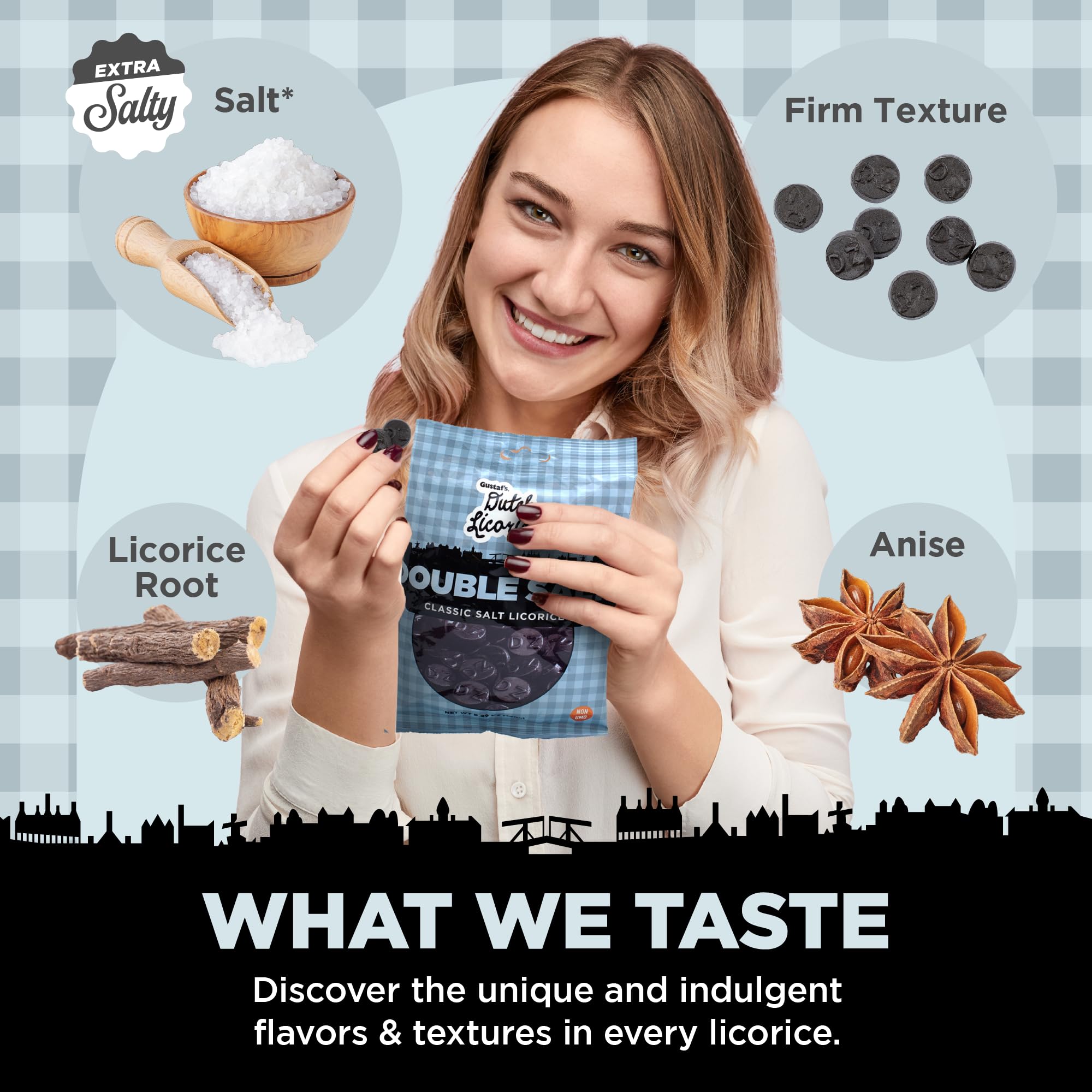 Gustaf's Dutch licorice coins in a jar show shareable gift idea.
