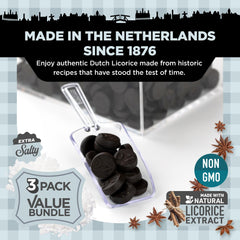 Gustaf's Licorice Coins on surface shows chewy bite and sturdy shell.