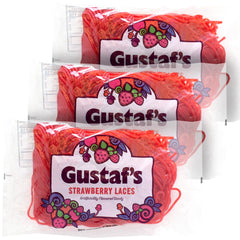 Gustaf's Strawberry Laces three bags for easy sharing