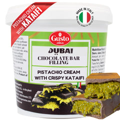 GUSTO ETNA Dubai pistachio cream with crispy kataifi for premium bar fillings.