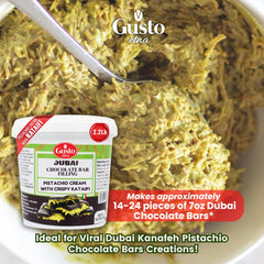 GUSTO ETNA pistachio spread ideal for Knafeh and Middle Eastern desserts.