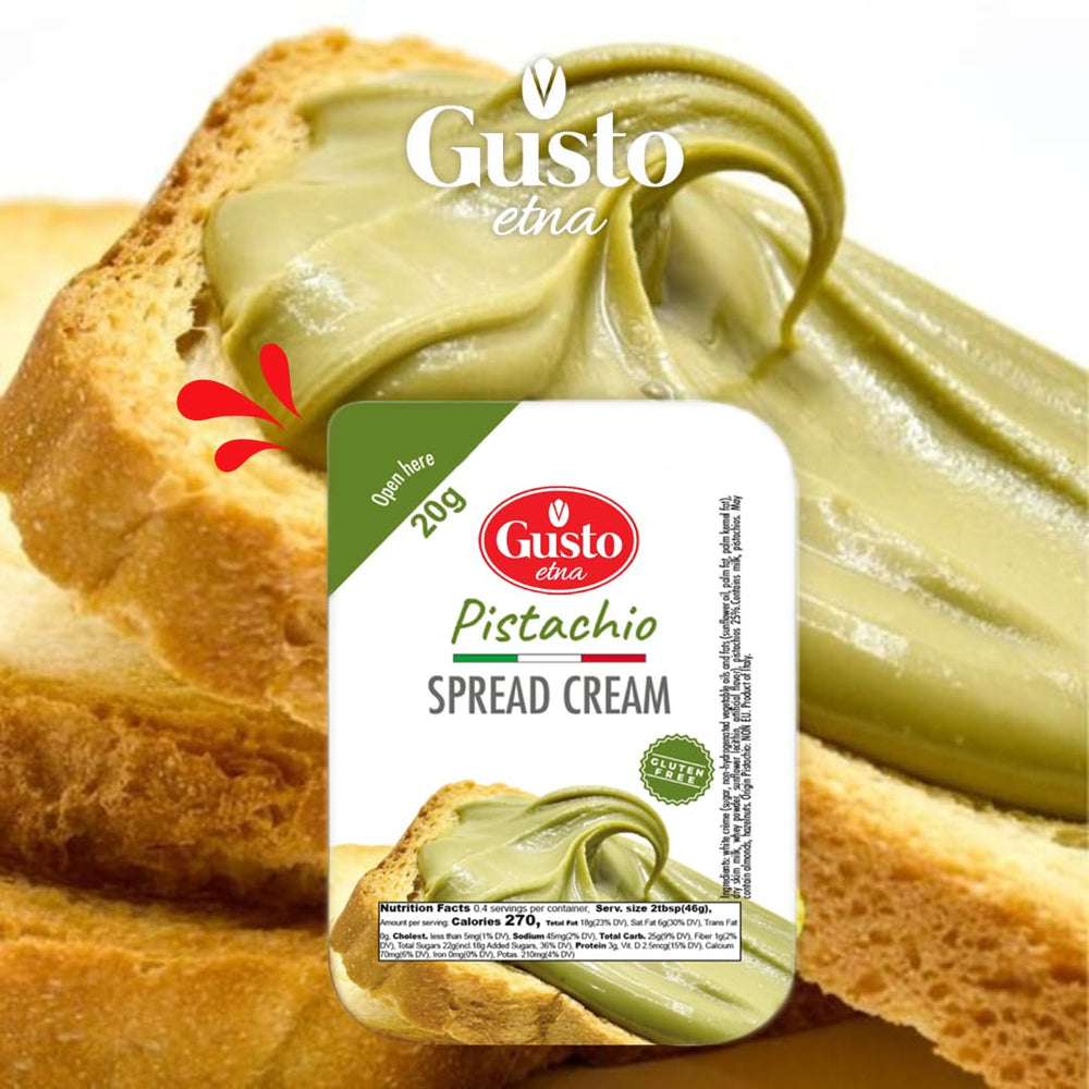 Gusto Etna Pistachio Cream Cups 4-pack gift-ready packaging appeals as a premium pantry treat.
