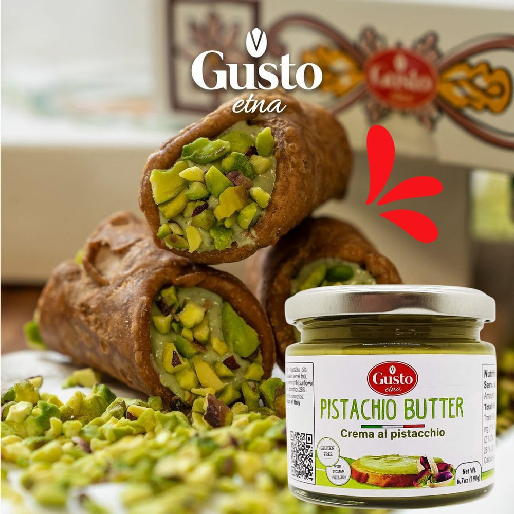 GUSTO ETNA Gift tub of Pistachio Cream, premium Italian quality.
