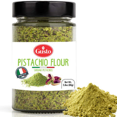 GUSTO ETNA pistachio flour 80g pack for gluten-free baking.