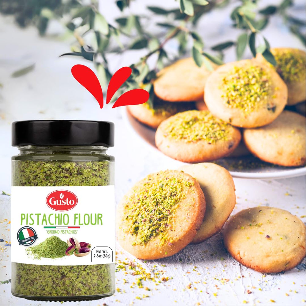 GUSTO ETNA non-GMO pistachio flour from Bronte, Italy.