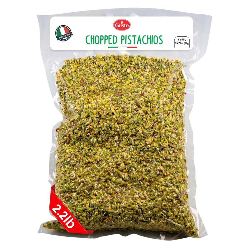 GUSTO ETNA chopped pistachios 1kg ready for baking and topping with rich Italian flavor.
