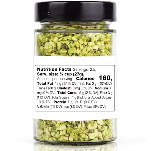 GUSTO ETNA Pistachios Chopped close-up of vibrant green kernels