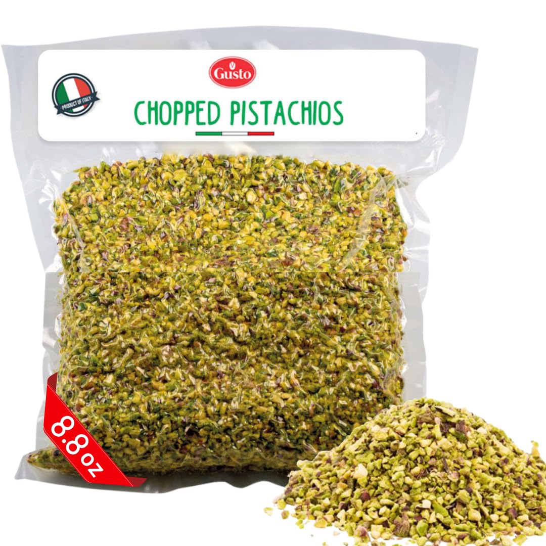 Gusto Etna pistachios crumbs pack for versatile dessert toppings.