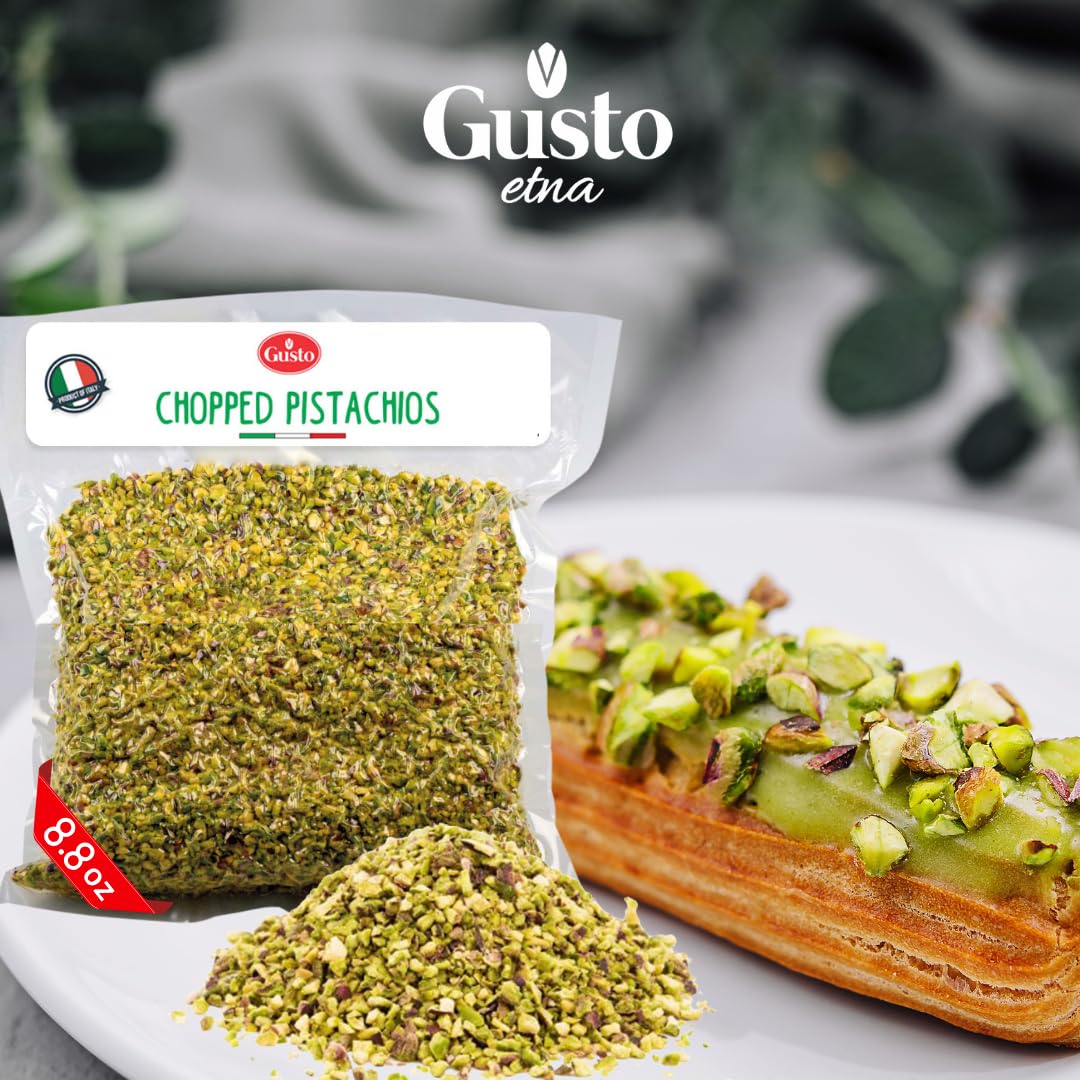 Gusto Etna pistachios as an ice cream topping in a bowl.