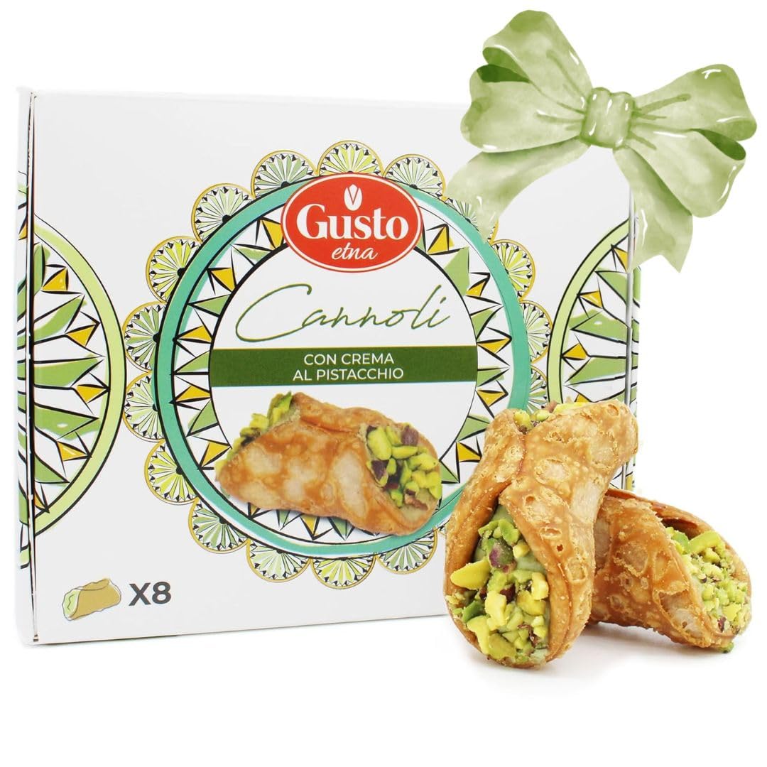 GUSTO ETNA pistachio cream cannoli, elegant presentation for gifting.