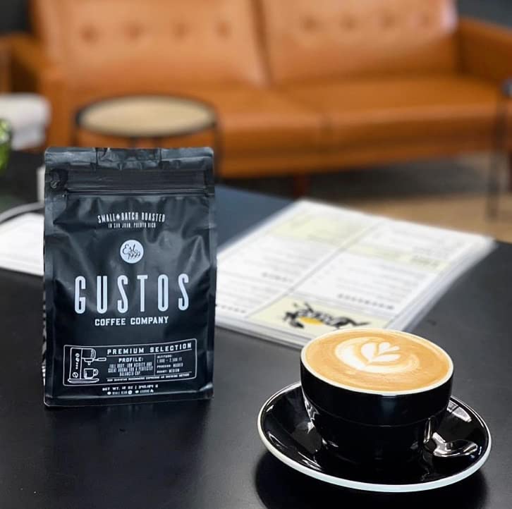 Gustos Premium cup inviting you to savor rich chocolate notes at breakfast
