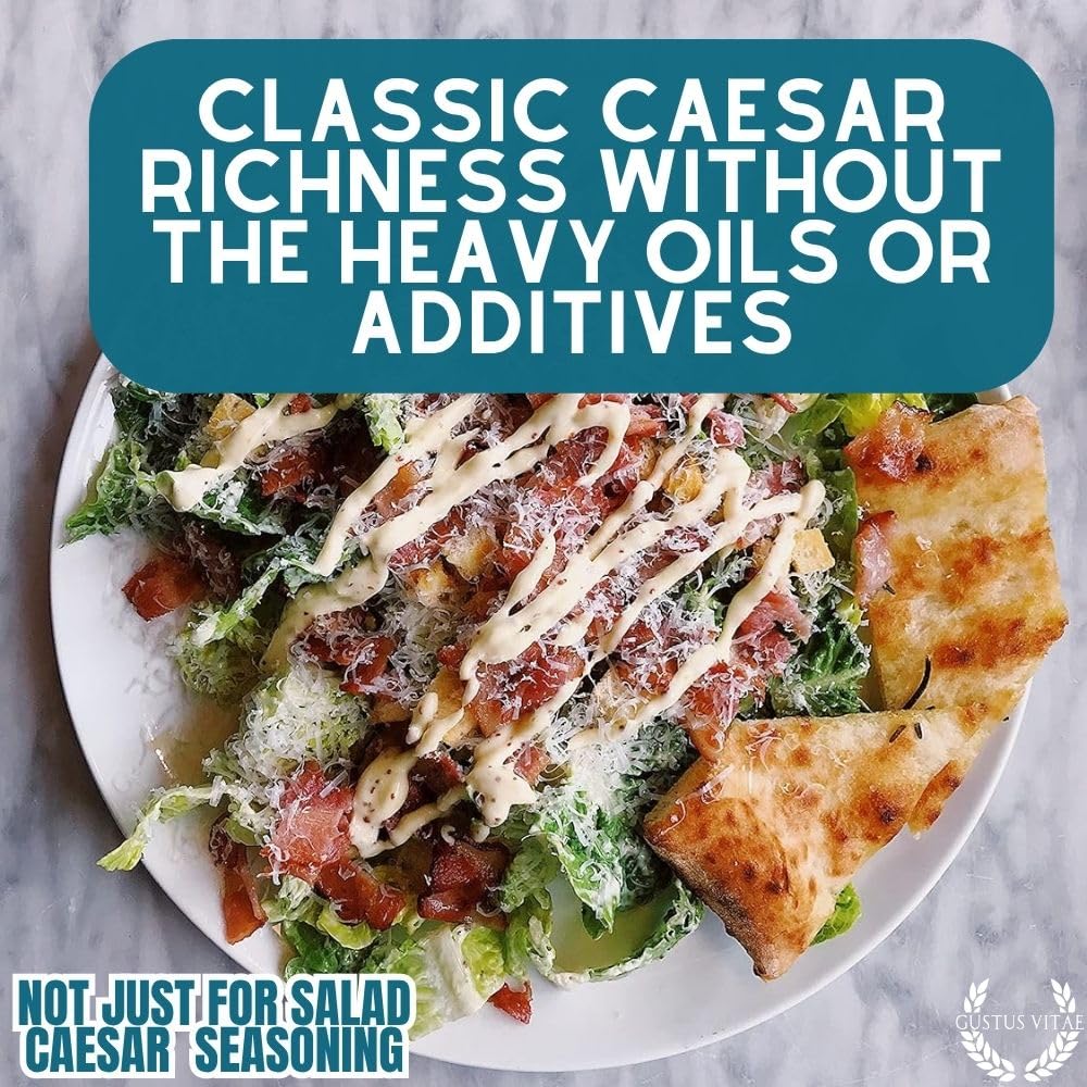 Gustus Vitae Caesar seasoning closeup highlights premium all-natural ingredients